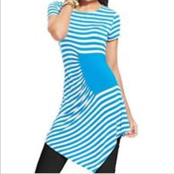 ECI Tops - Eci Asymmetrical Striped Tunic NWT